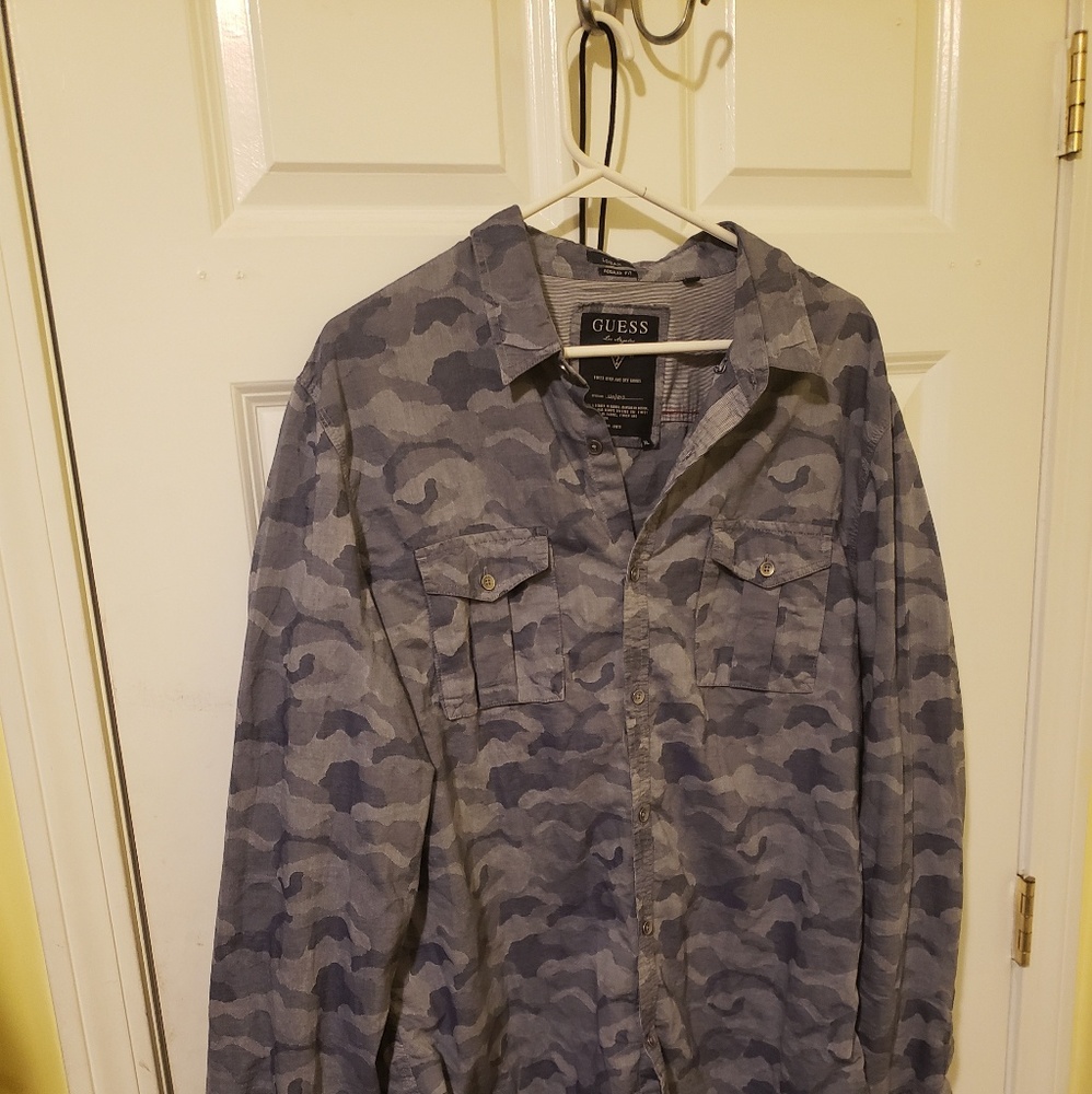 Camo long sleeve button up